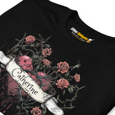 Camiseta personalizada para regalar con un diseño espectacular al más puro estilo tatuaje. Puedes poner el nombre que quieras (tu chica, tu chico, tus hijos...). Ideal como regalo de cumpleaños, regalo de aniversario, regalo día de los enamorados, regalo de Navidad...